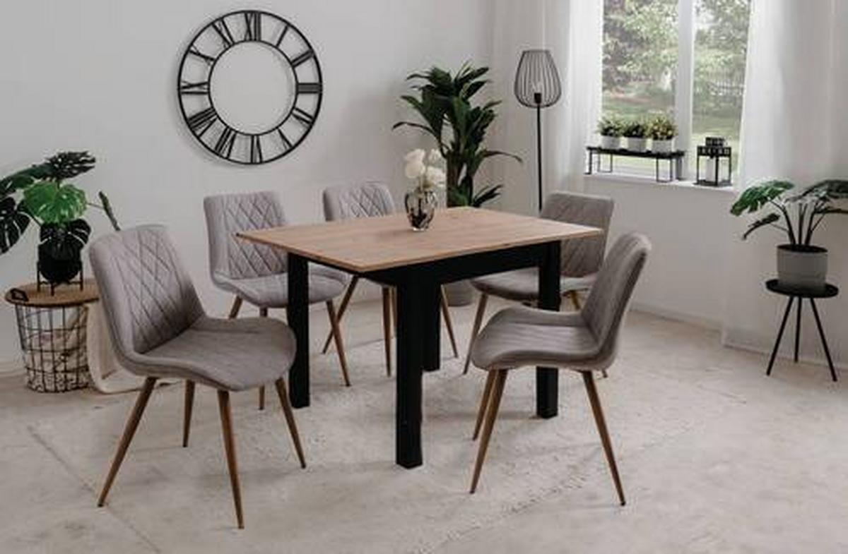 Stuhl Bella 70a Hellgrau B: 53 Cm - Eichefarben/Hellgrau, KONVENTIONELL, Textil/Metall (53/84,5/58cm) - MID.YOU