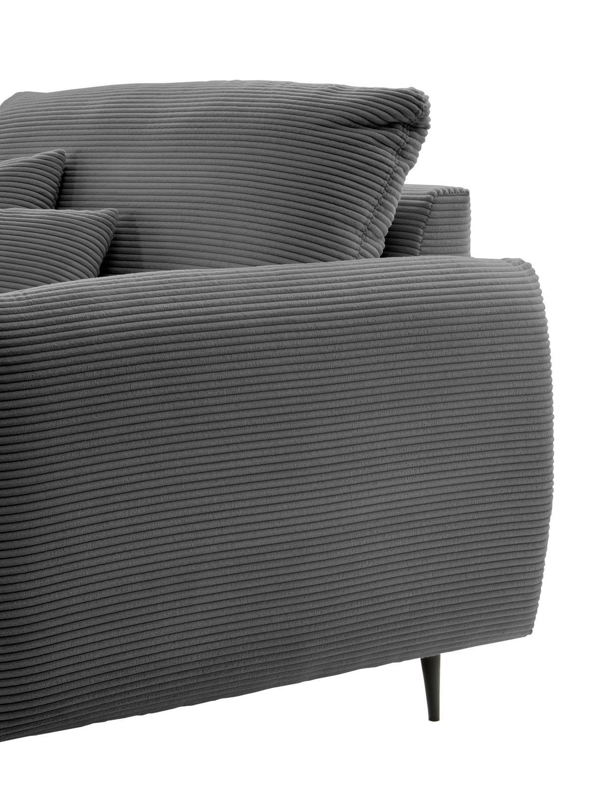 XXL-Sessel Vanilla, Grau B: 112 cm - Schwarz/Grau, Design, Textil (112/95/158cm) - Livetastic