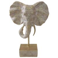 Dekoelefant Roya - Goldfarben, KONVENTIONELL, Kunststoff (20/7,5/28,5cm) - Luca Bessoni