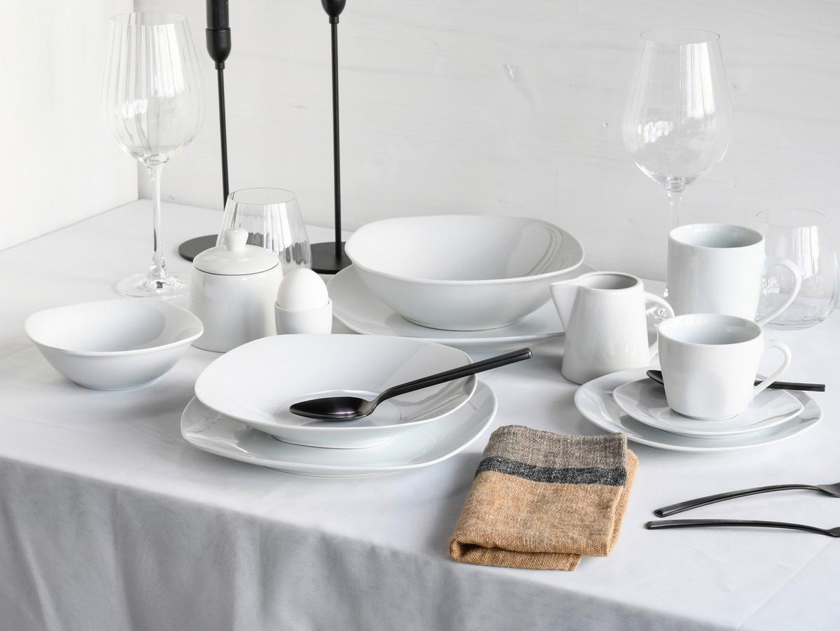 Kombinovaná souprava porcelán 100 dílná - bílá, Konvenční, keramika - Creatable