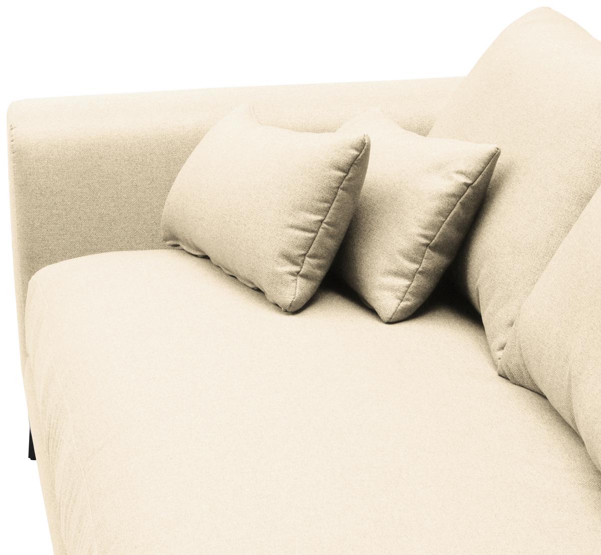 Ecksofa Berlin Webstoff Creme 313x172 cm - Creme/Schwarz, Design, Textil (313/172cm) - Livetastic