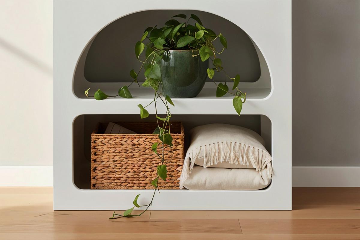 REGAL Weiß B: 90cm - Weiß, Design, Holzwerkstoff/Stein (90/170/35cm) - MID.YOU