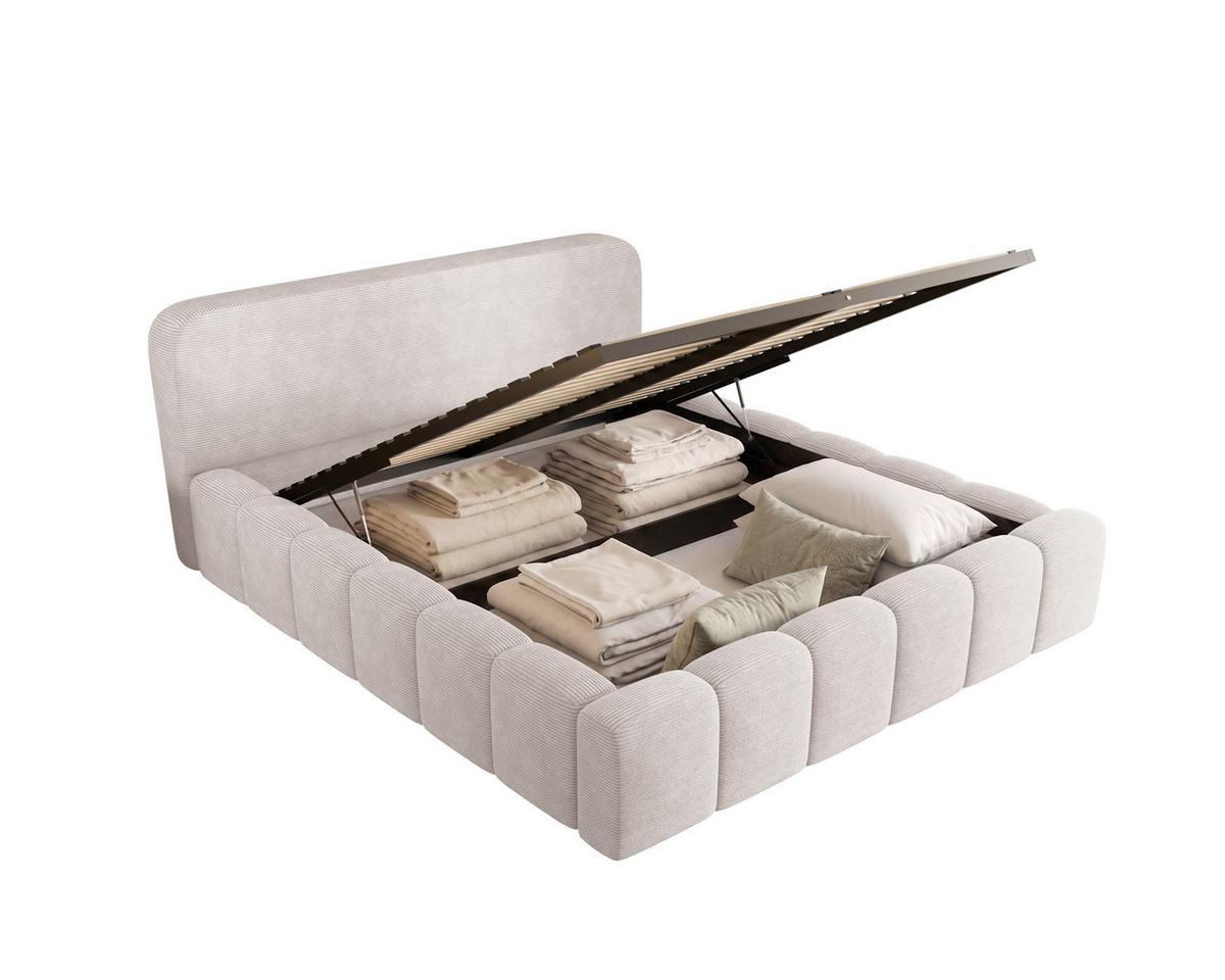 Polsterbett Deli 120 Beige LF: 120x200cm - Beige/Schwarz, MODERN, Textil/Metall (120/200cm) - MID.YOU