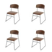 STUHL-SET MUNDO - Cognac, MODERN, Leder/Metall (48/78/57cm) - MID.YOU