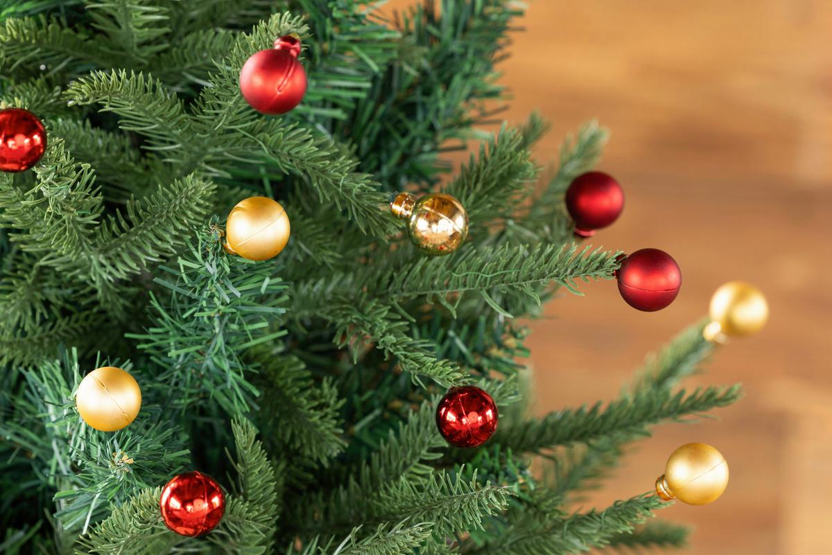 Christbaumkugel Kunststoff Rot/silber/gold Set 24 Stk. - Rot/Silberfarben, KONVENTIONELL, Kunststoff (2cm) - Luca Bessoni