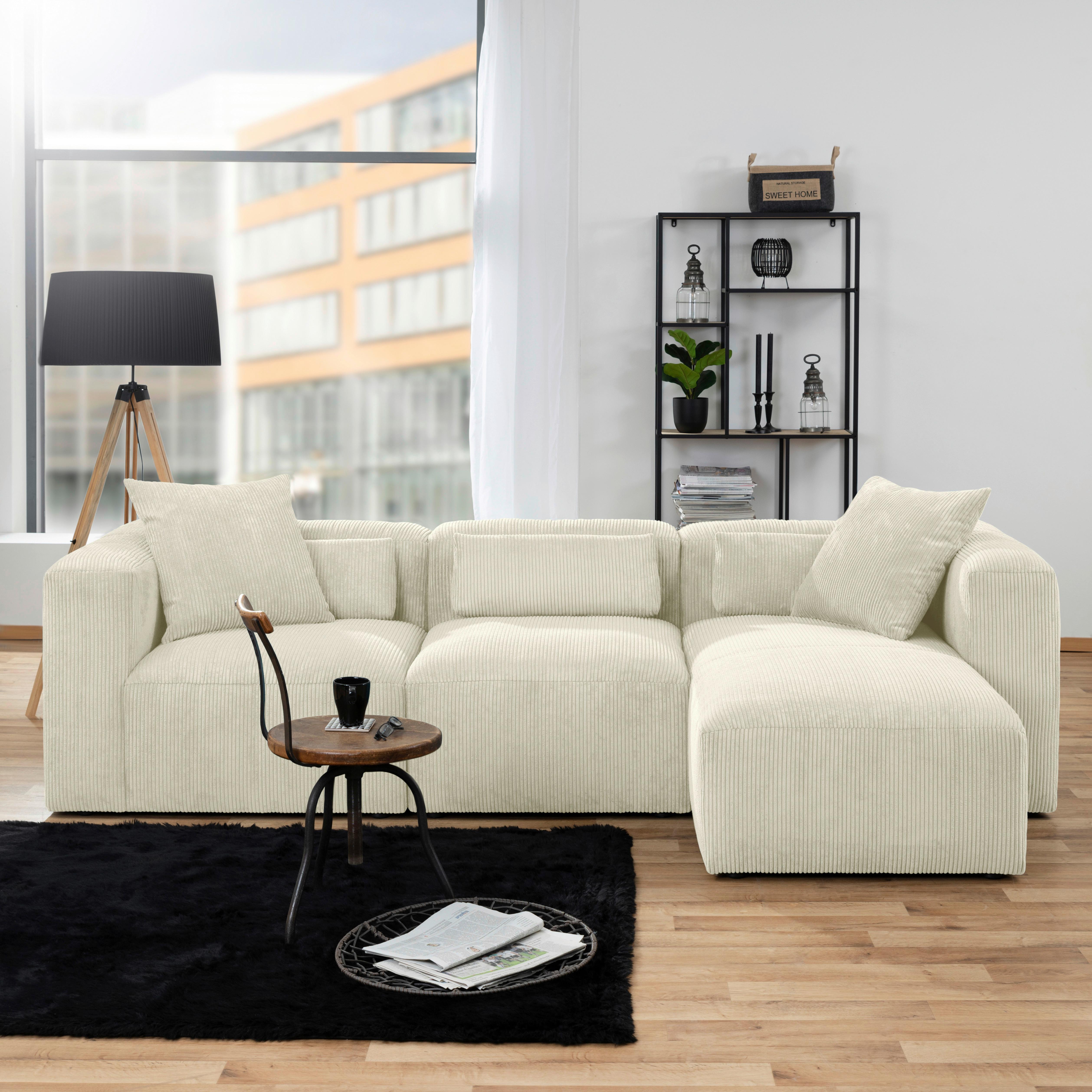 Zierkissen Lenata 55x55 Cm Cord Creme - Creme, Design, Textil (55/55cm) - Max Winzer