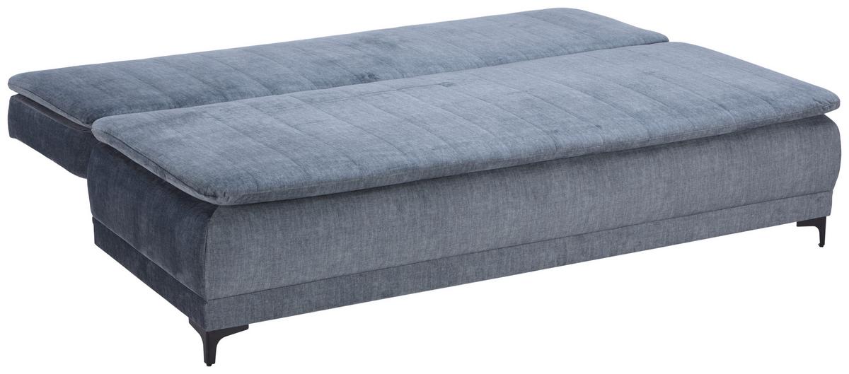 Boxspringsofa Tom Mit Schlaffunktion & Bettkasten - Anthrazit/Schwarz, MODERN, Textil (206/96/96cm) - Ondega