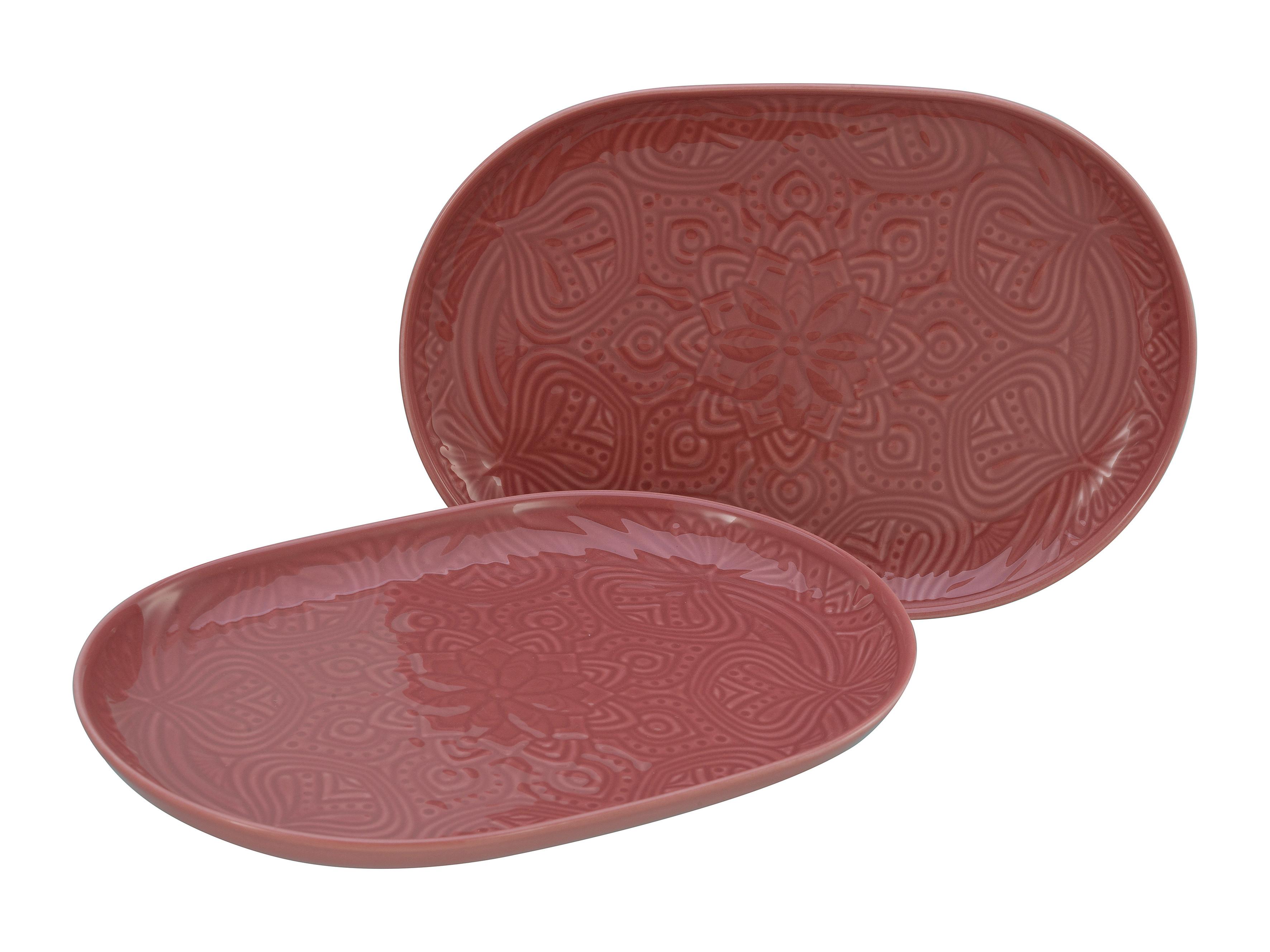 Platte 21631 Orient Mandala - Dunkelrosa, Trend, Keramik - Creatable