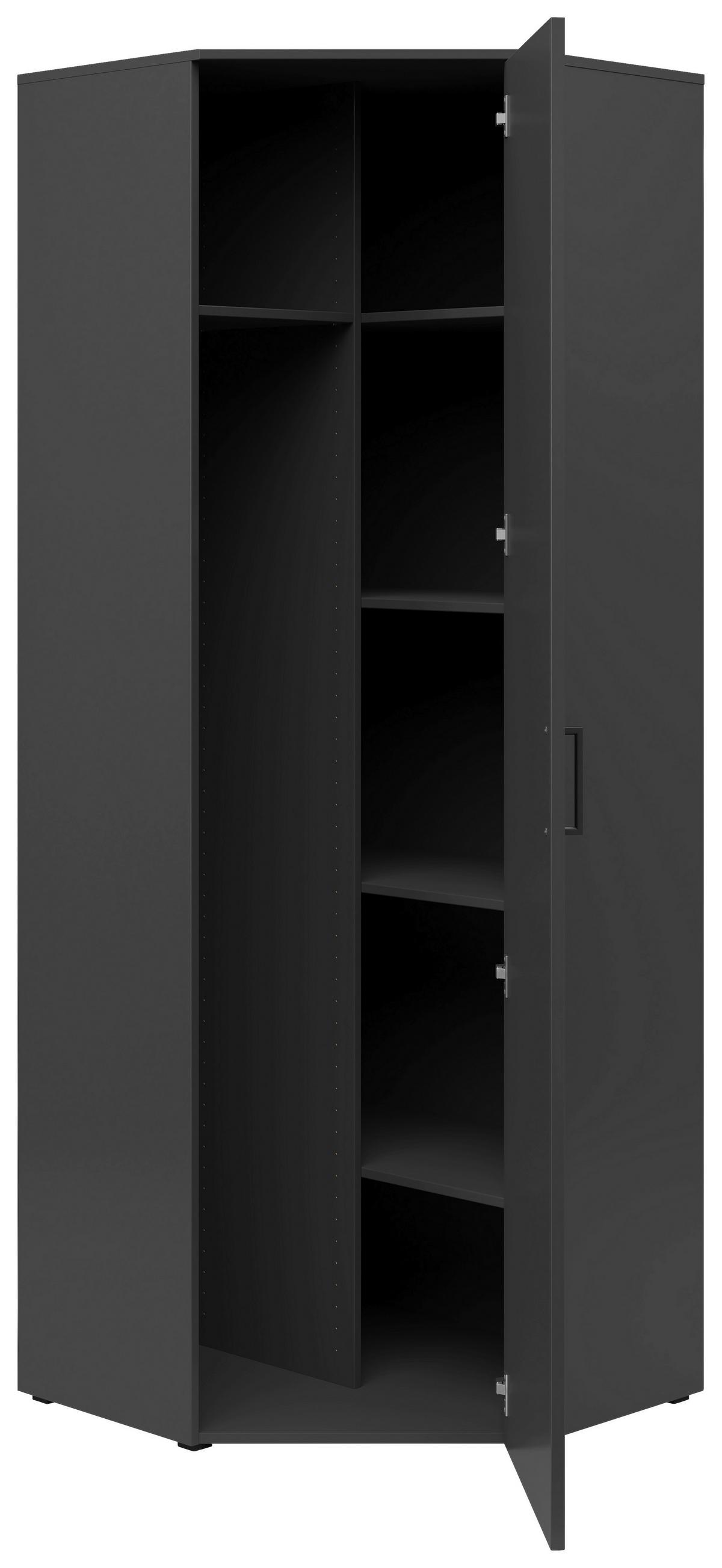Rohová skříň CABINET š: 101 cm - černá/barvy grafitu, Moderní, kompozitní dřevo/plast (71,5/71,5cm)