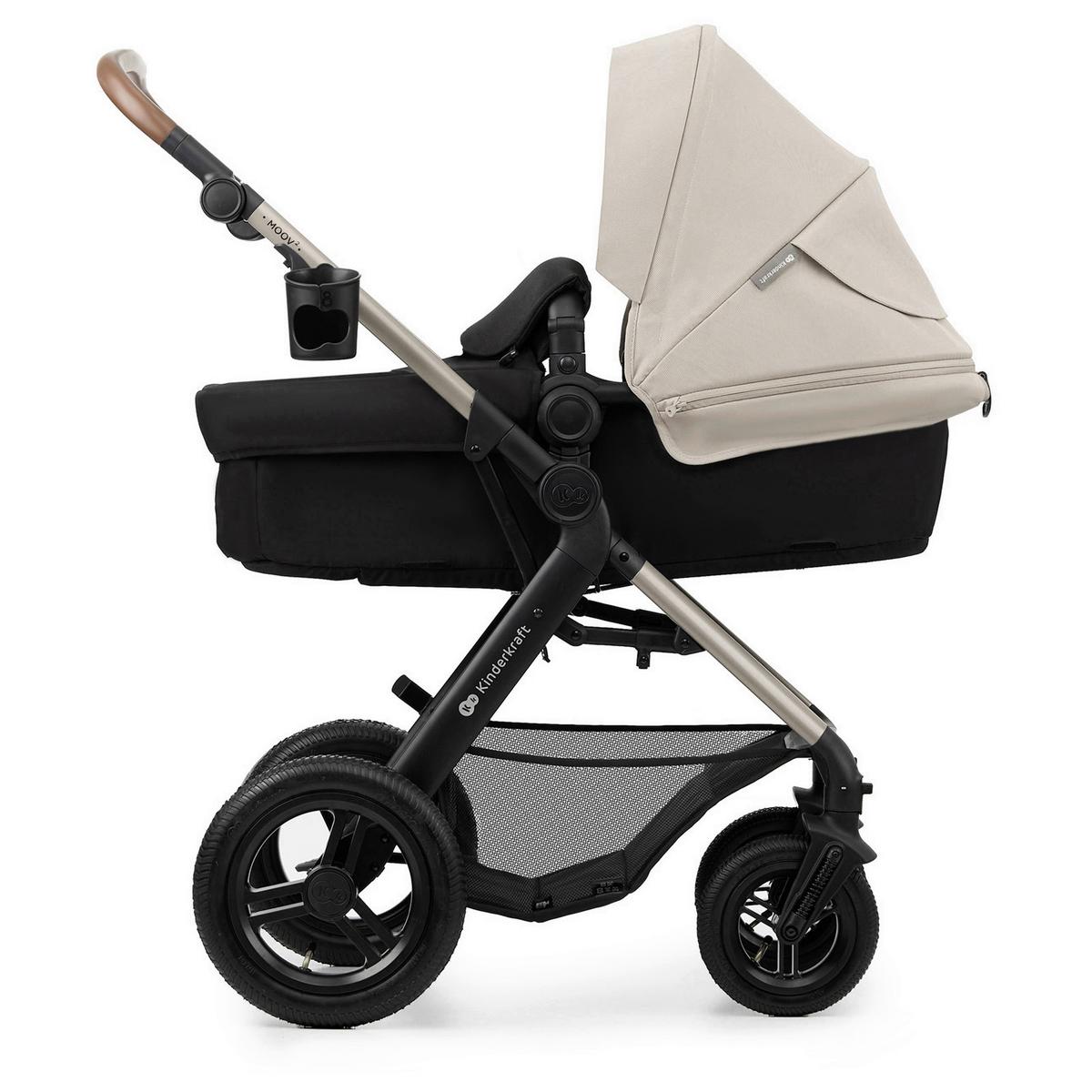 Kinderwagenset schwarz/grau 7 tlg. - Greige/Goldfarben, Basics, Textil/Metall (86,5/86,5/106cm) - Kinderkraft
