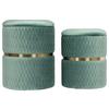 Hocker Zora Grün Polyester, D: 31,5 Cm - Goldfarben/Mintgrün, Design, Textil/Metall (31,5/36/38/44/31,5/36cm) - Kayoom
