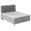 Boxbett Lexi Grau, inkl. Topper 90x200 - Beige/Goldfarben, Basics, Holz/Textil (90/200cm) - Livetastic