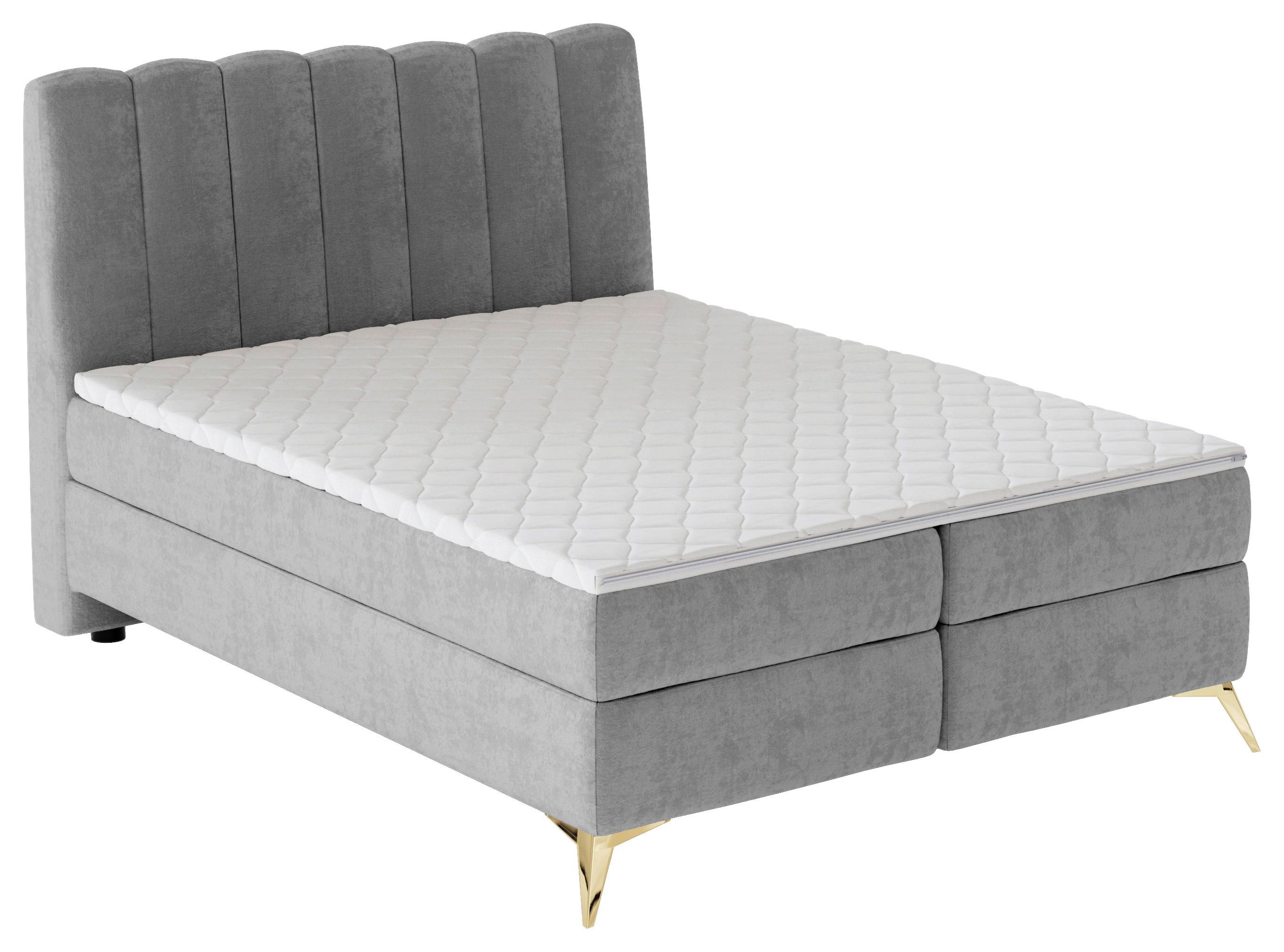 Boxbett Lexi Grau, Inkl. Topper 120x200