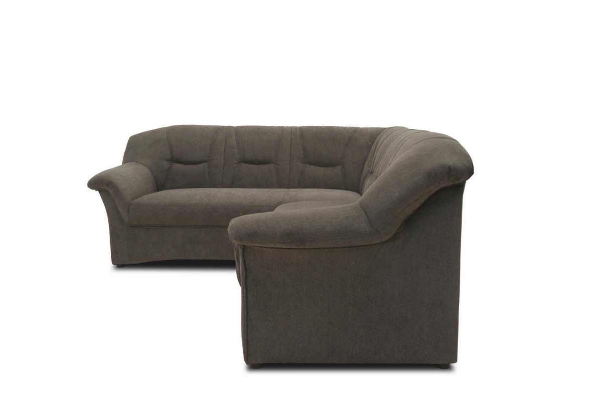 Ecksofa Sarafina Greige Mikrofaser - Greige/Schwarz, KONVENTIONELL, Textil (190/240cm) - MID.YOU