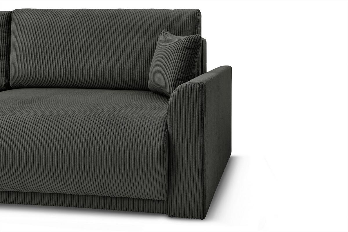 Rohová sedačka KIM L160, oboustr.,černý manšestr - černá, Moderní, dřevo/textil (233/160cm)