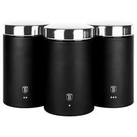 Kaffeedosen-set 3-tlg. Schwarz/silber,d/h: 11x17,8 Cm - Silberfarben/Schwarz, Basics, Metall (11/17,8cm)