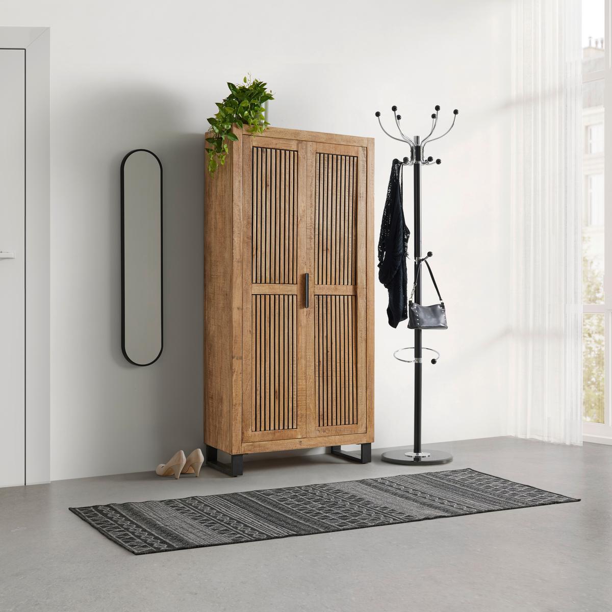 SKŘÍŇ NA ODĚV EVEREST -EXKLUSIV- - černá/přírodní barvy, Natur, kov/dřevo (88/187/40cm) - Mömax