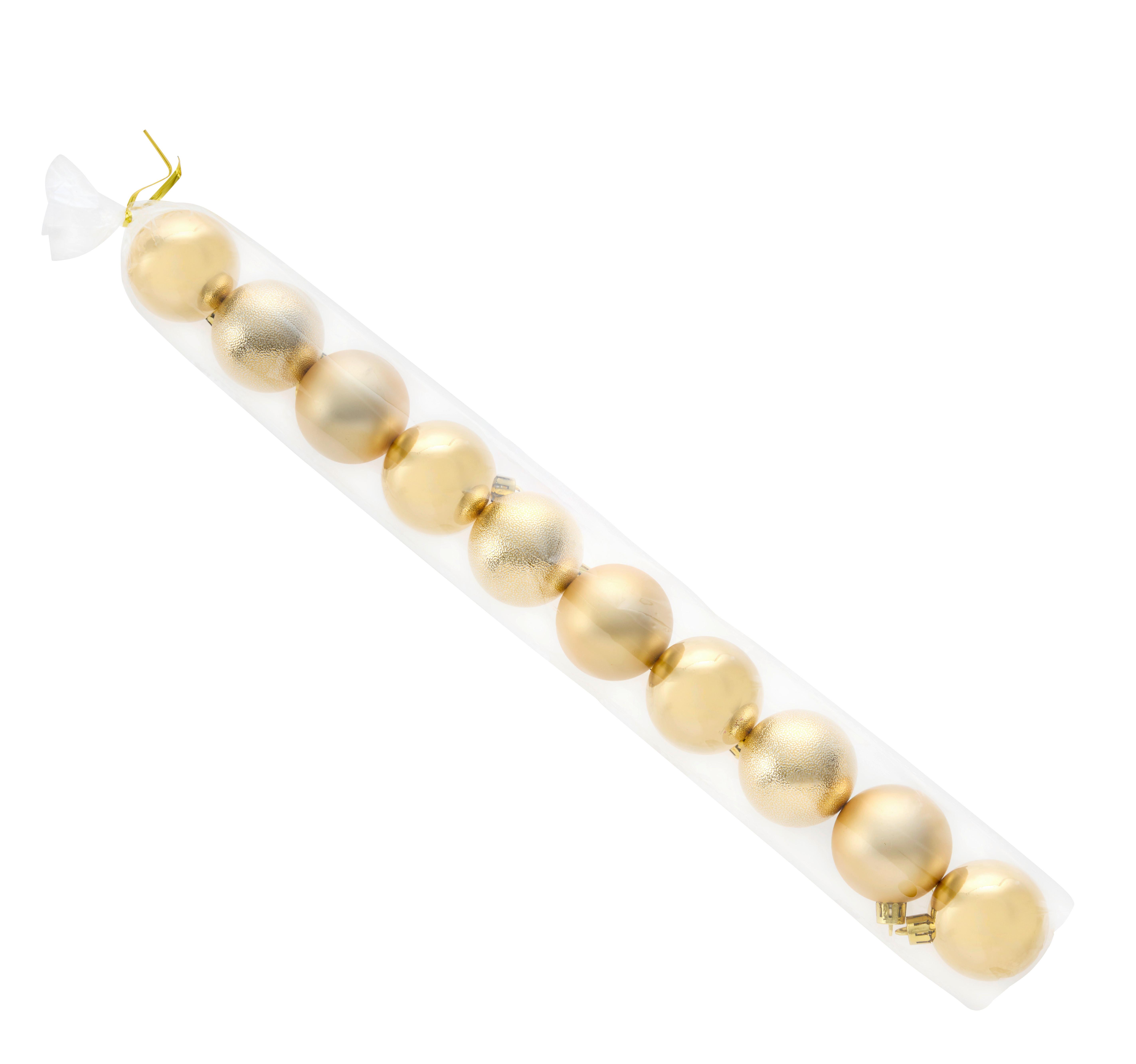 Sada vianočných gulí 10KS - zlatá, Konventionell, plast (5cm) - Mömax