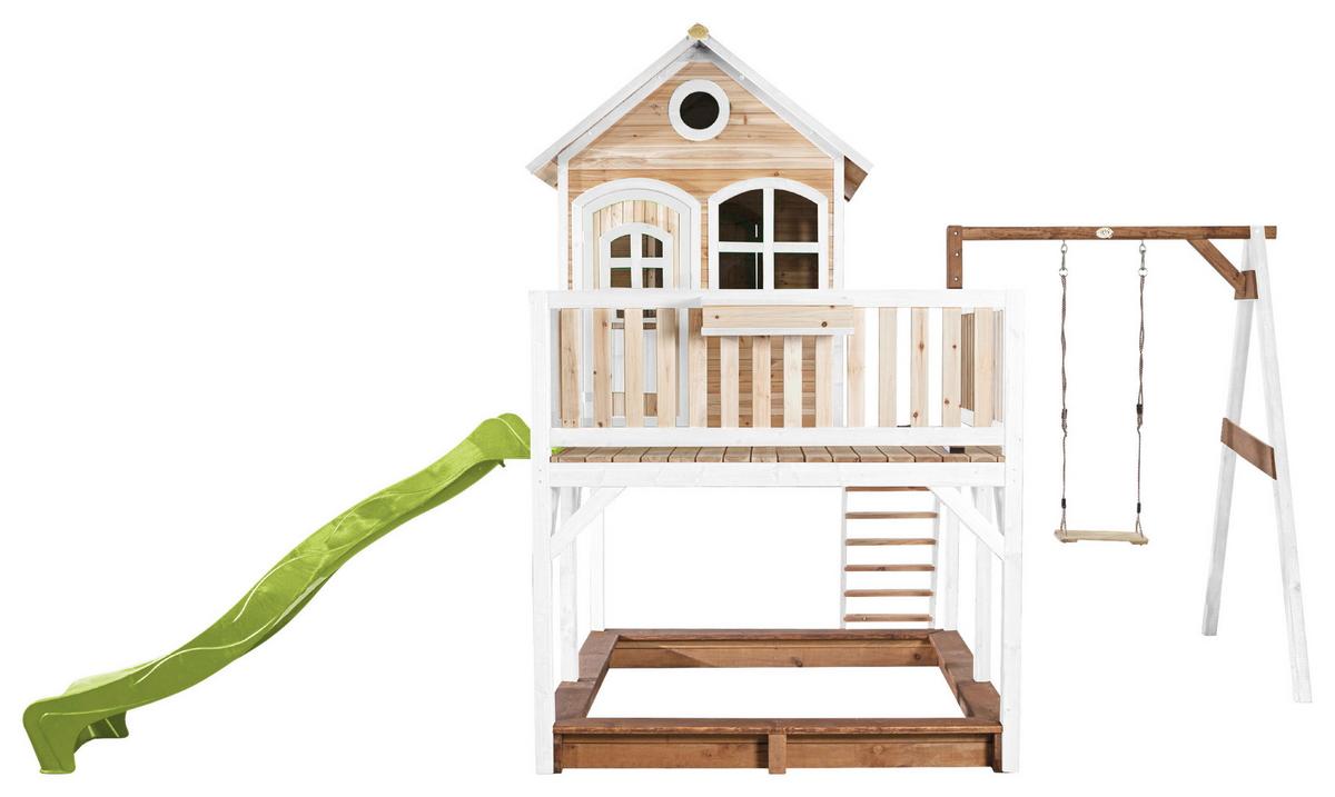 Spielturm A030.152.11 - Braun/Weiß, KONVENTIONELL, Holz/Kunststoff (541/291/277cm) - Ambia Garden
