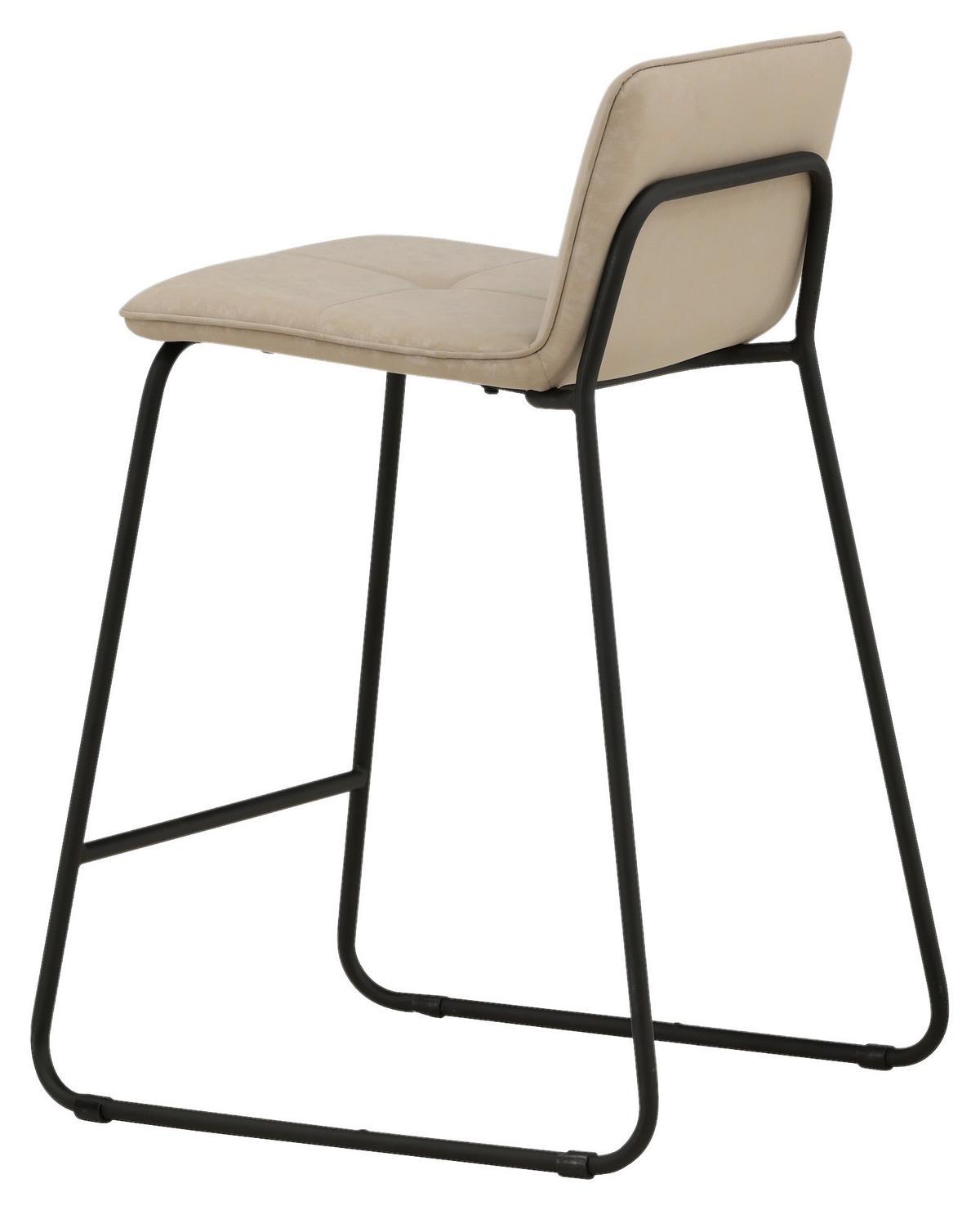 Barhocker-set Bisbee - Beige/Schwarz, Design, Textil/Metall (41/84/50cm) - Livetastic