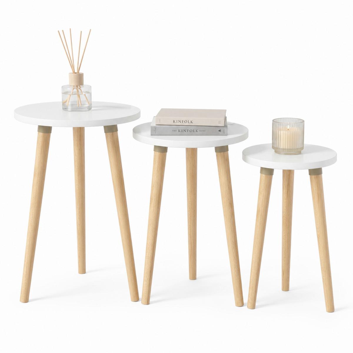 PRÍRUČNÝ STOLÍK "BARILO" - biela/dub medový, Design, kompozitné drevo (33,5/33,5/52cm) - MID.YOU