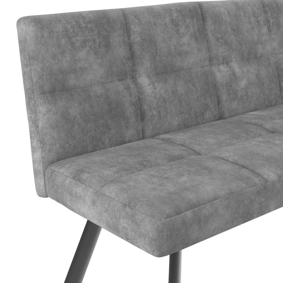Sitzbank Grau Milos 140x85x60 Cm - Schwarz/Grau, MODERN, Textil/Metall (140/85/60cm)