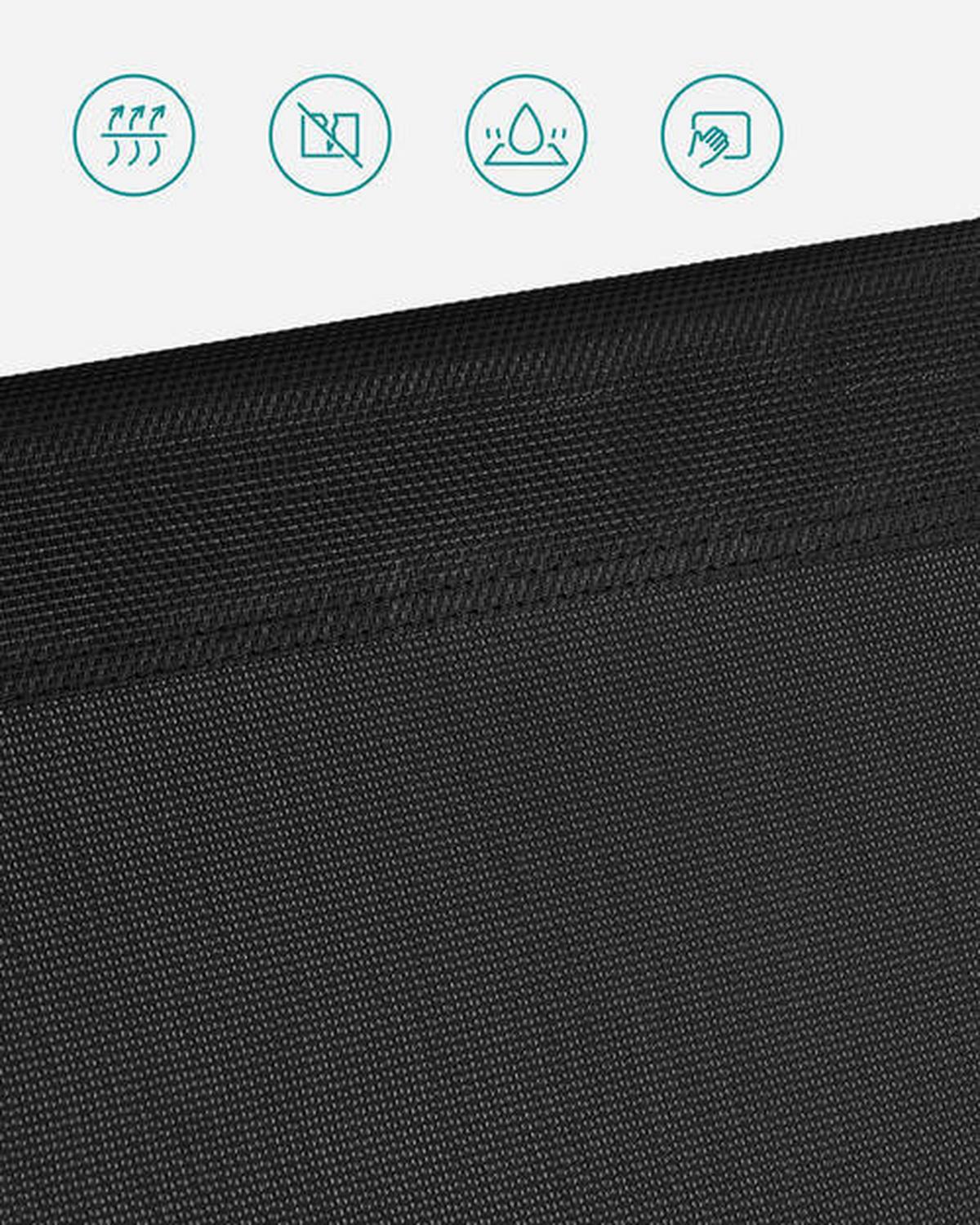 Sonnenliege Schwarz inkl. Sonnendach, B: 53 cm - Schwarz, Basics, Textil/Metall (53/29,5/193cm) - Modante