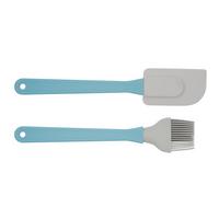 Zenker Küchenhelfer Set Aus Silikon Elvira, 2--Teilig. - Blau/Grau, KONVENTIONELL, Kunststoff - Zenker