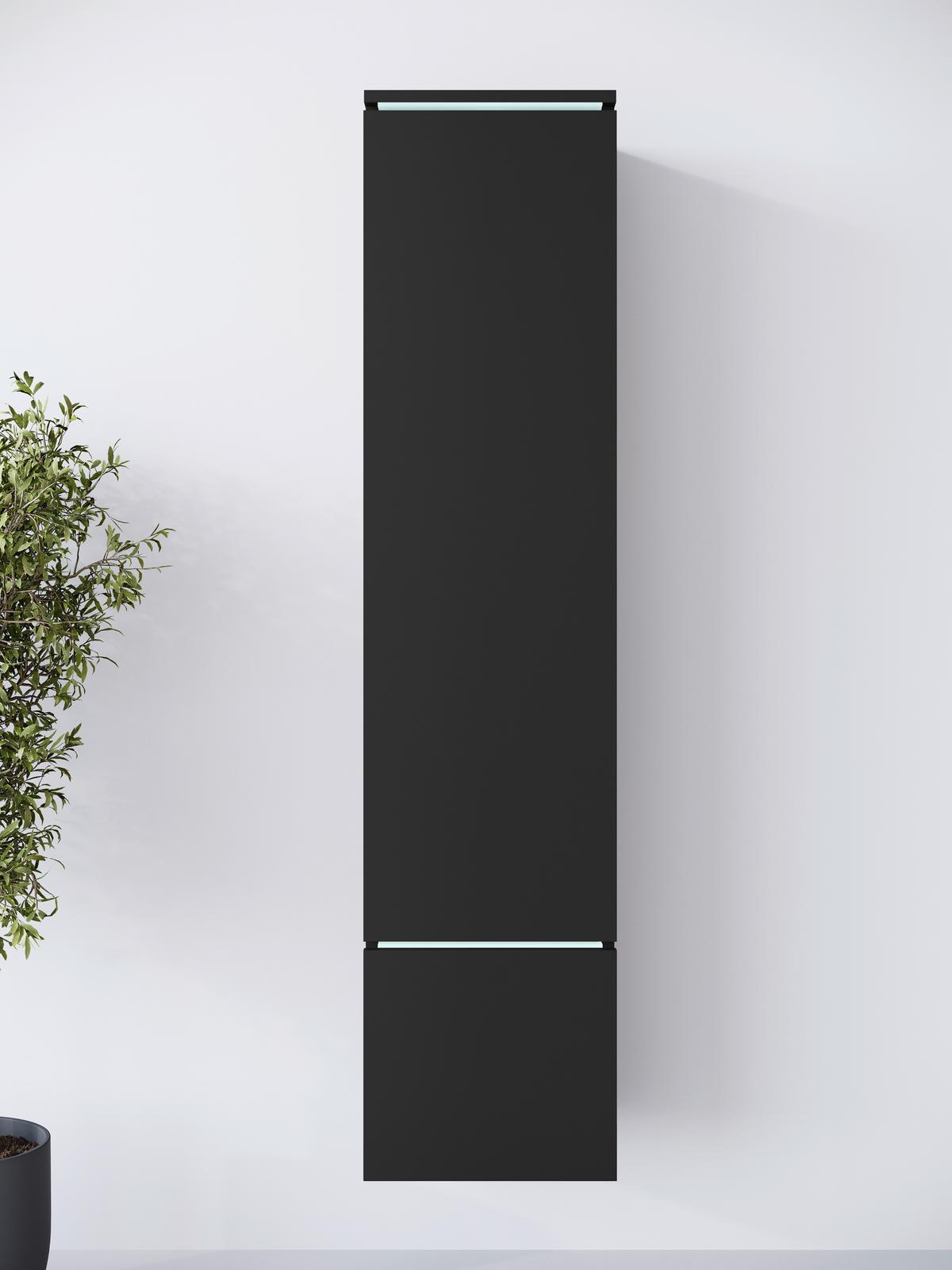 Hochschrank Vera Schwarz B: 30cm - Schwarz/Grau, Design, Holzwerkstoff (30/130/33cm) - Livetastic