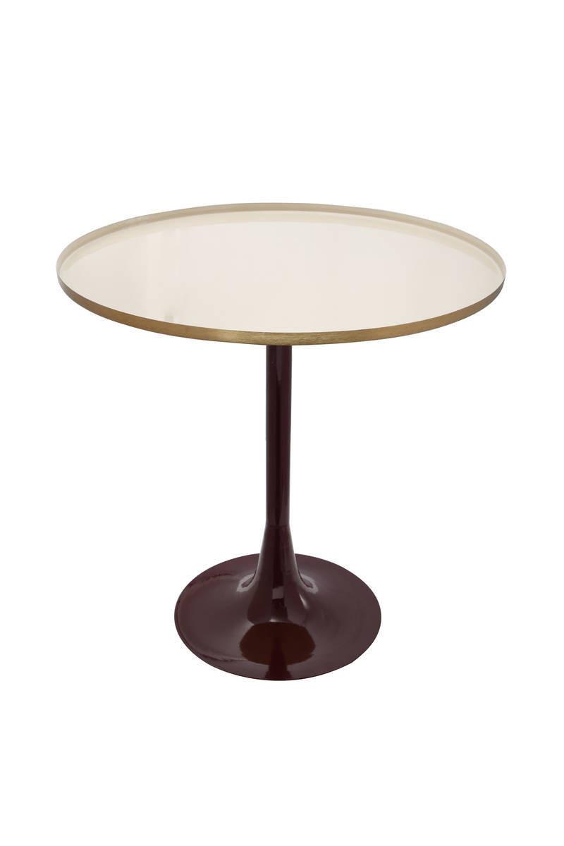 PRÍRUČNÝ STOLÍK ART DECO - slivková/krémová, Trend, kov (51/52cm)