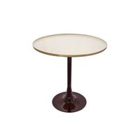 PRÍRUČNÝ STOLÍK ART DECO - slivková/krémová, Trend, kov (51/52cm)