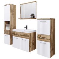 Badezimmer Alba Wotan Eiche/Weiss - Eiche Wotan/Weiß, LIFESTYLE, Holzwerkstoff (120cm) - P & B