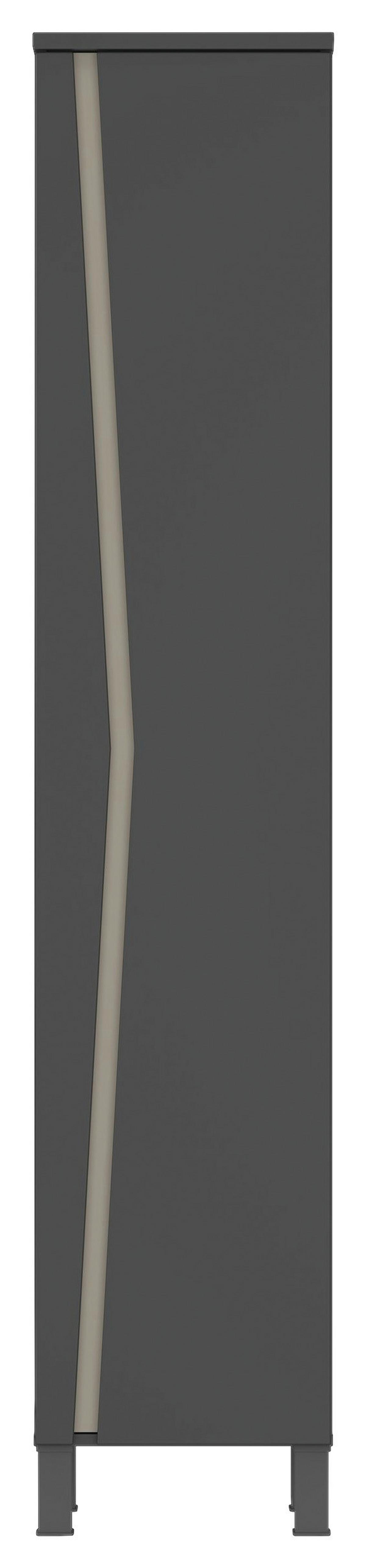 Badezimmer Manhatten Anthrazit, Kieselgrau B: 180cm - Anthrazit/Grau, MODERN, Holzwerkstoff (180/200/47,3cm) - Luca Bessoni