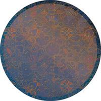 Fototapete D1-045 Ornament - Blau/Bronzefarben, Trend (125cm)