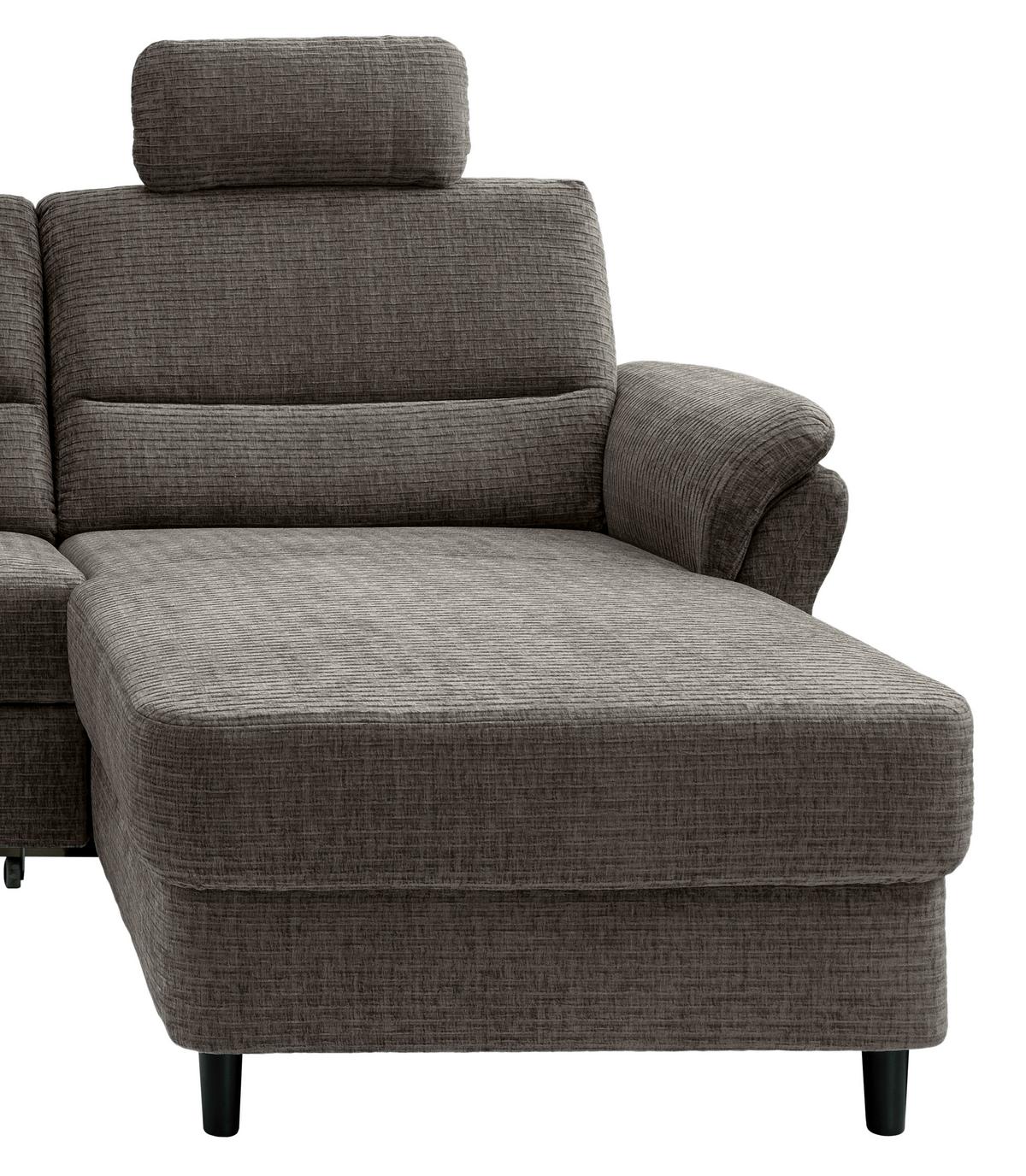 Ecksofa Cavoli Graubraun S: 279x176 cm - Graubraun/Schwarz, MODERN, Textil (279/176cm) - Livetastic