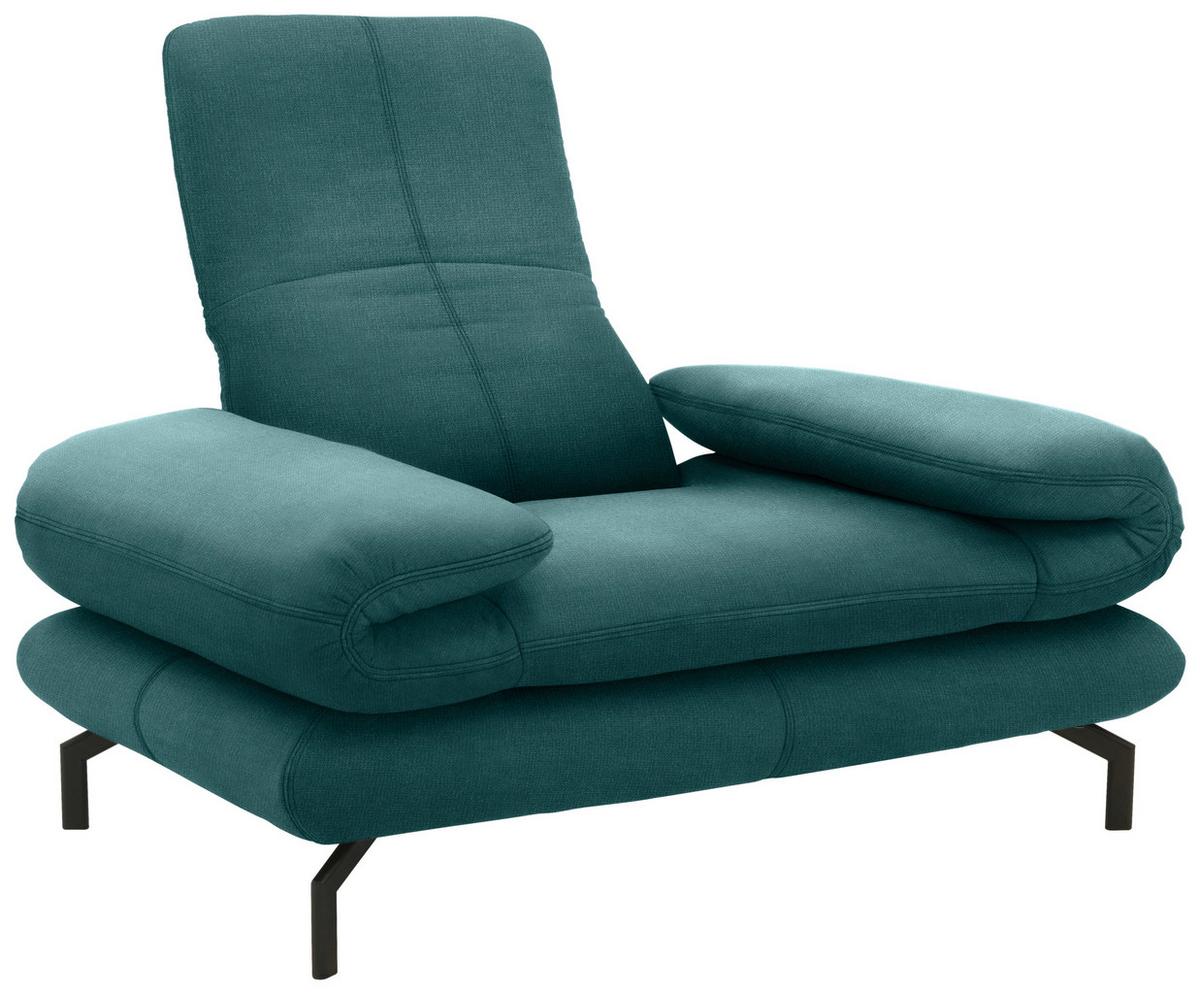 Sessel Looks Xiii - Petrol/Schwarz, Design, Textil (139 (197)/83 (110)/98cm) - LOOKS by W.Joop