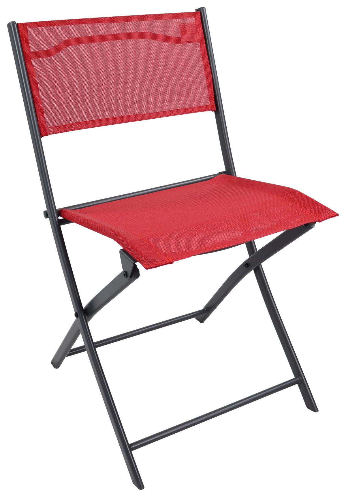 Klappsessel-Set 2-Tlg. Sumila Metall/Textil - Rot/Schwarz, MODERN, Textil/Metall (45/79/46cm) - Ambia Garden