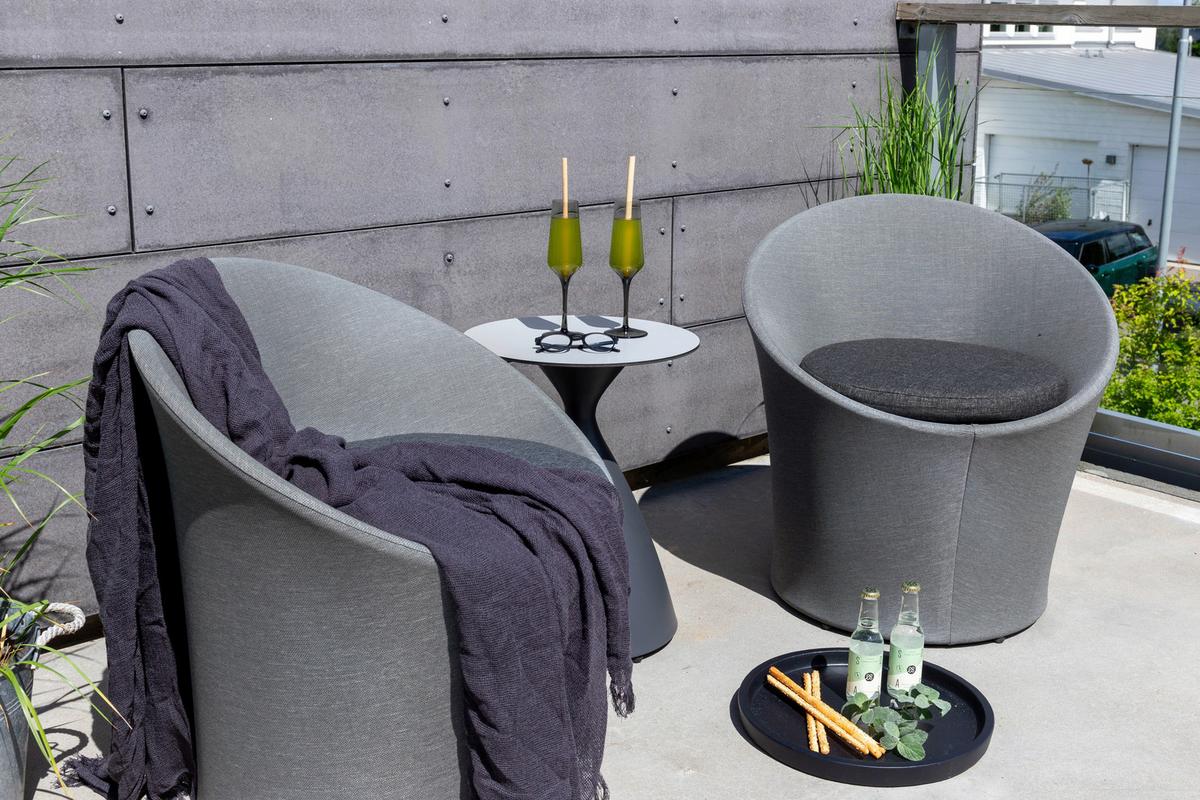 Gartenset Spoga - Grau, KONVENTIONELL, Textil/Metall - Gardenson