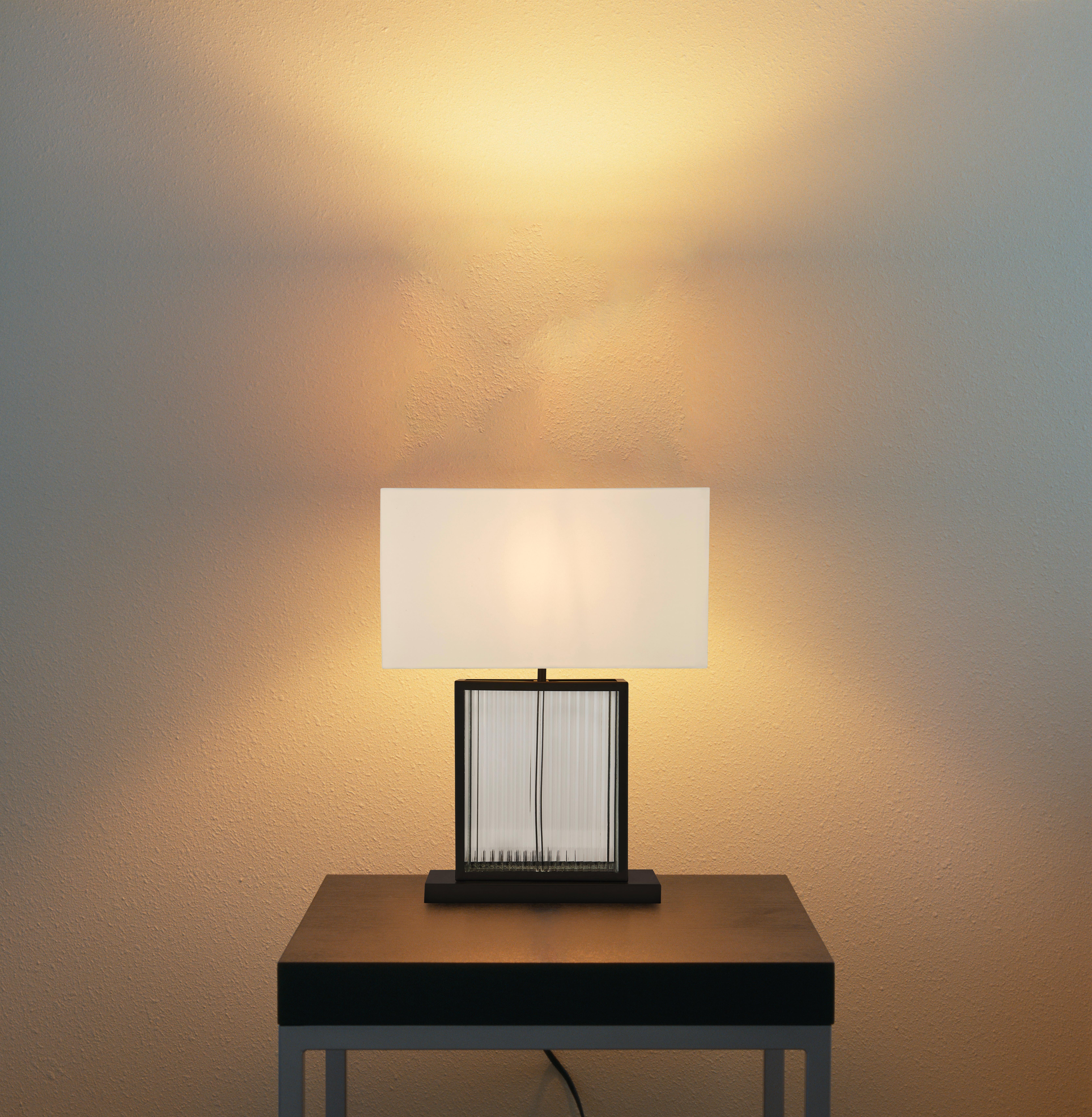Tischleuchte Eu54210bk Clarendon - Schwarz/Weiß, Design, Glas/Kunststoff (40/53/20cm)