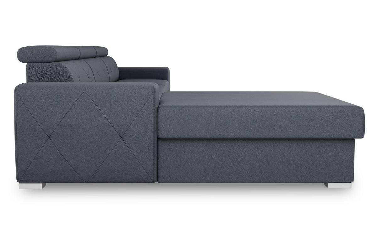 Ecksofa mit Schlaffunktion Madison Blau/Grau 195x296 cm - Blau/Silberfarben, Design, Textil (195/296cm) - MID.YOU