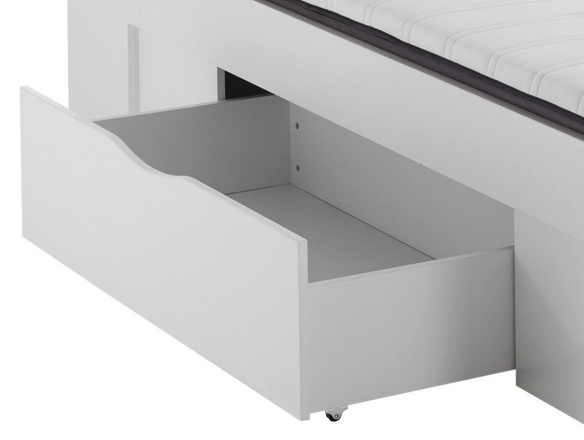 Tárolós Ágy Maxi 140/200 Cm - fehér/szürke, Konventionell, faalapú anyag/textil (140/200cm)