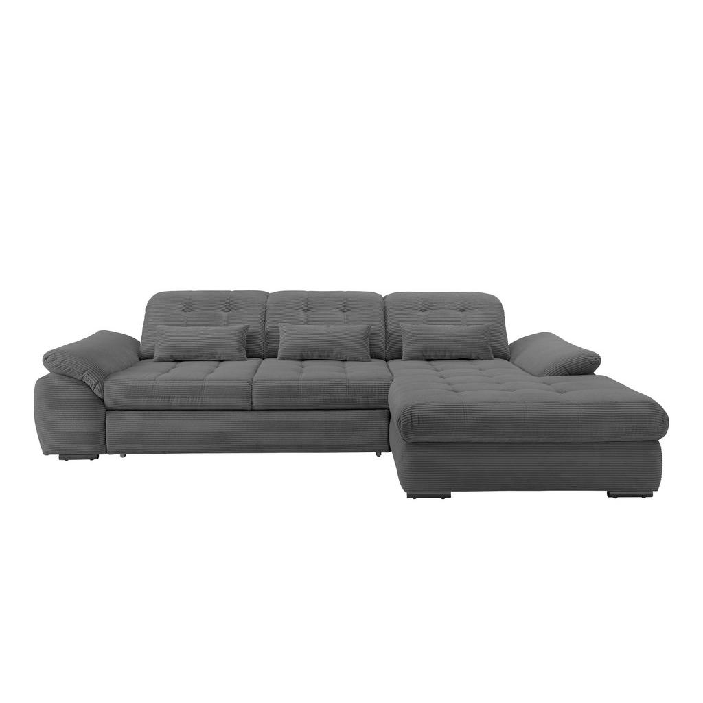 Ecksofa mit Schlaffunktion & Bettkasten Rigatti Grau