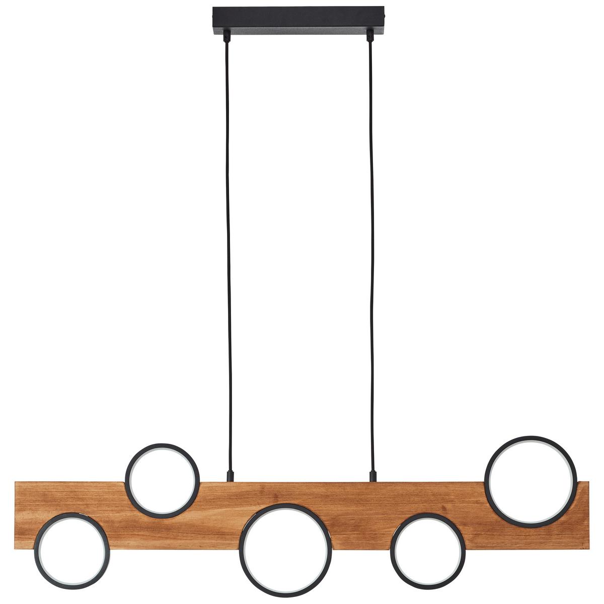 Led-hängeleuchte G99938/76 Cheesy - Hellbraun/Schwarz, Natur, Holz/Metall (100/6/150cm) - Brilliant