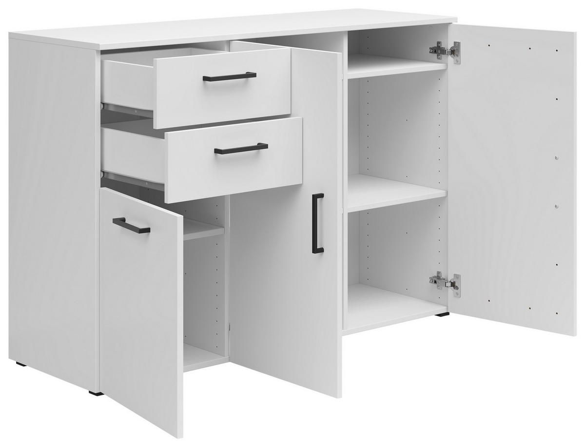 Komoda MULTISTAURAUM š: 120 cm - bílá/černá, Moderní, kompozitní dřevo/plast (120/83/40cm)