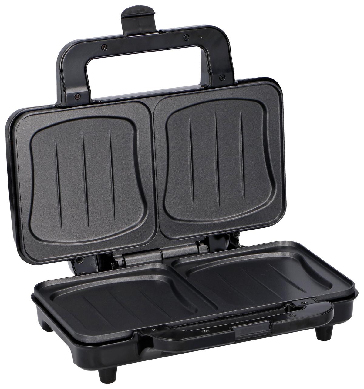 Sandwichmaker Edco Mit Kontrollleuchte - Edelstahlfarben/Schwarz, Basics, Metall - Alpina 6287