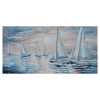 Leinwandbild Sea Sunset Blau/Weiß ca. 120x60cm - modrá/biela, Modern, drevo/textil (120/60/3cm) - Mömax