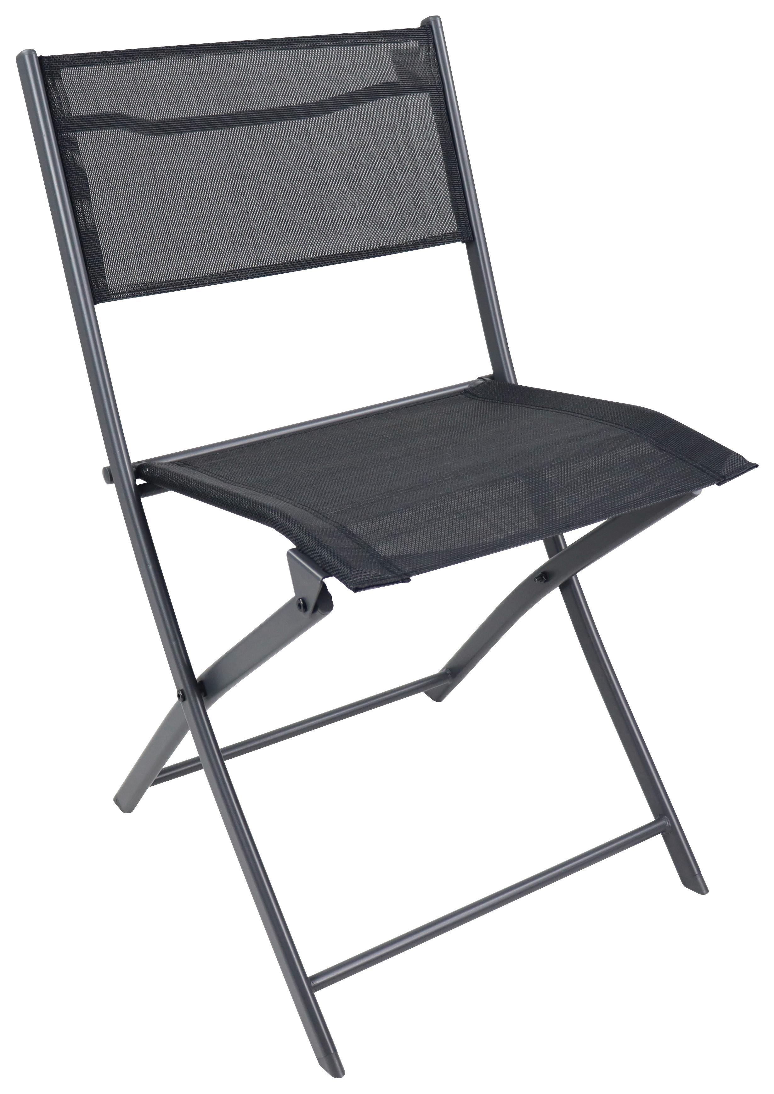 Gartenstuhl-set 2-er Schwarz B: 45 Cm - Schwarz, MODERN, Textil/Metall (45/79/46cm) - Ambia Garden