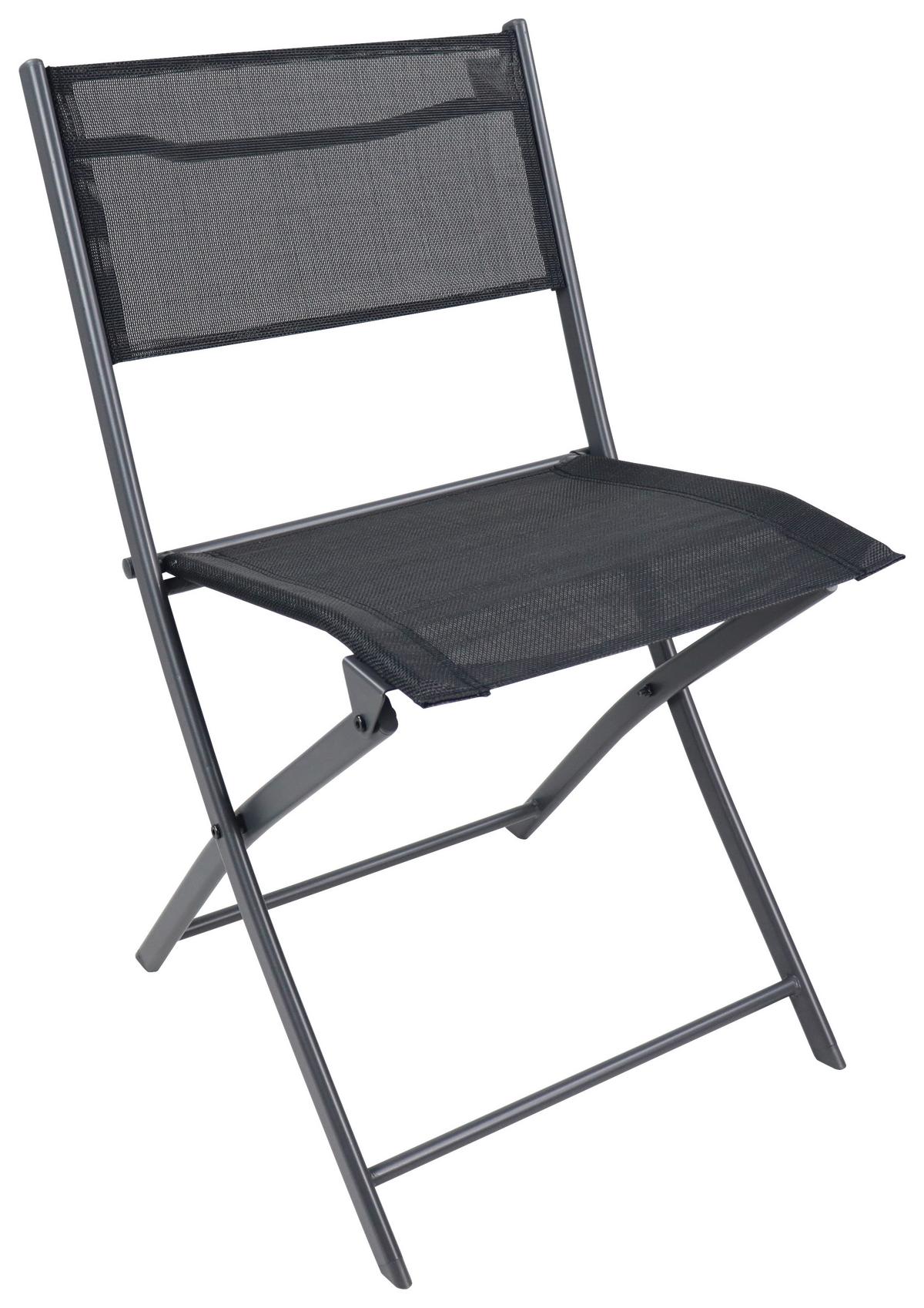 Gartenstuhl-Set Klappbar Sumila Metall, Textil - Schwarz, MODERN, Textil/Metall (45/79/46cm) - Ambia Garden