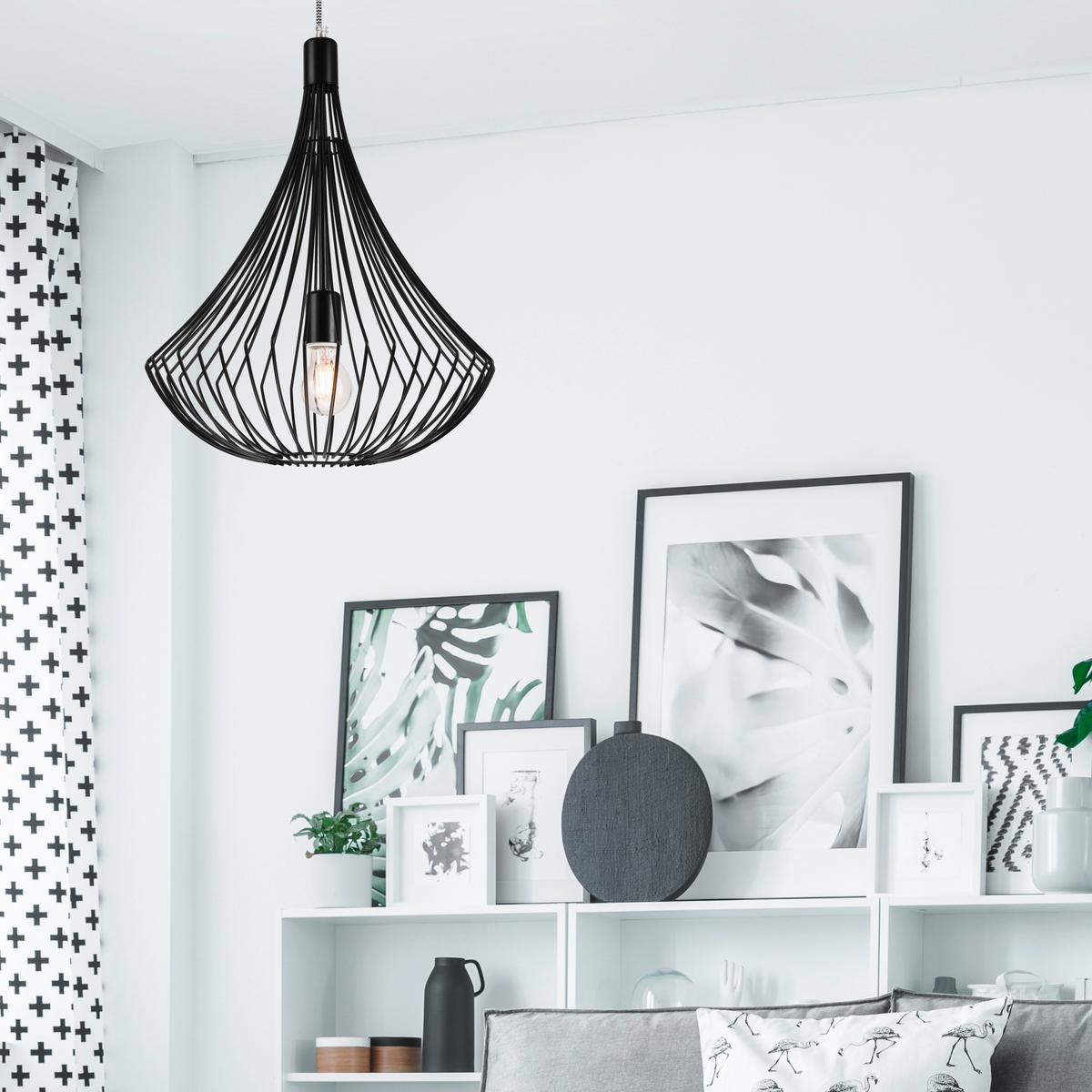 Pendelleuchte 29627_balerina_black - Schwarz, Design, Metall (90/38/40cm)