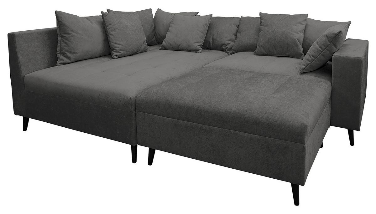Ecksofa Pruno, Grau S: 174x247 Cm - Schwarz/Grau, Design, Textil (174/247cm) - MID.YOU